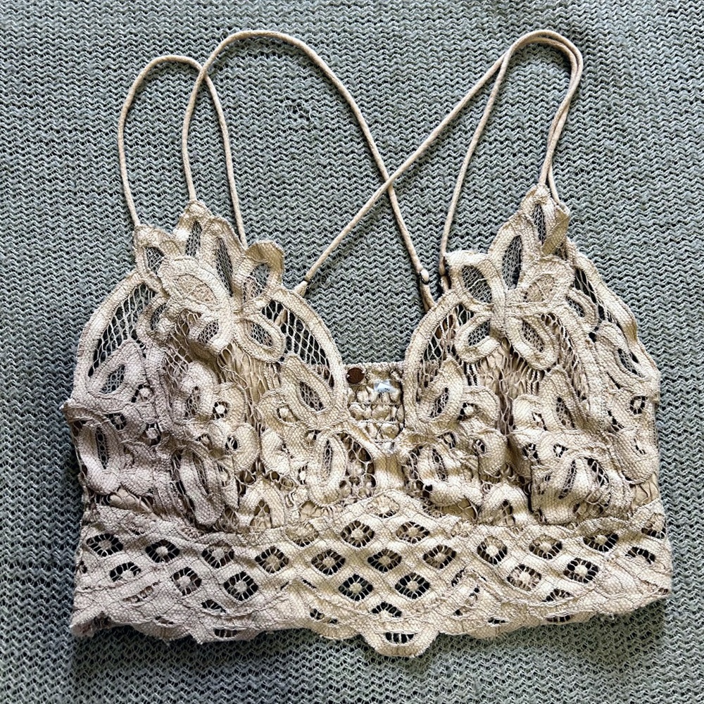 Nude Tan Free People Festival Boho Bralette